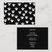 Schwarzweiss-Tiertatzen-Druck-Muster Visitenkarte (Vorne/Hinten)