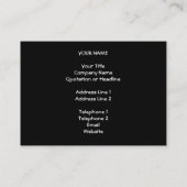 Schwarzweiss-Tiertatzen-Druck-Muster Visitenkarte (Rückseite)