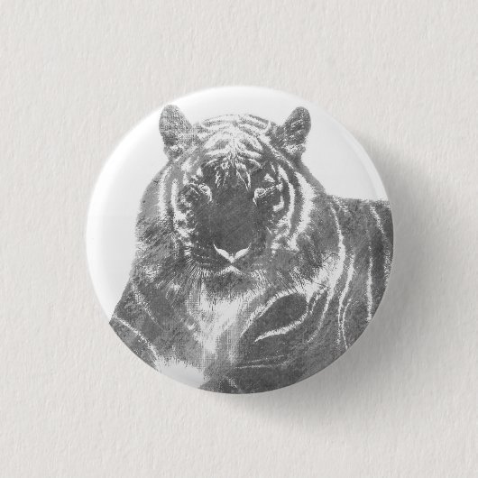 Schwarzweiß-Tiger Button (Vorderseite)