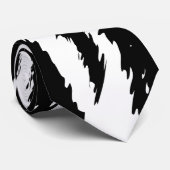 Schwarzweiss-Tiger-Druck. Tiger-Muster Krawatte (Gerollt)