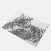 Schwarzweiß-Tiger Fußmatte (Schrägansicht)