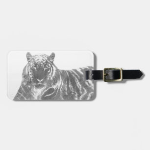 Schwarzweiß-Tiger Gepäckanhänger