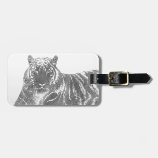 Schwarzweiß-Tiger Gepäckanhänger (Vorderseite horizontal)