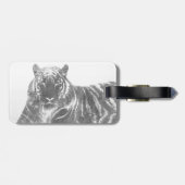 Schwarzweiß-Tiger Gepäckanhänger (Rückseite horizontal)