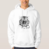 Schwarzweiss-Tiger-Gesicht Hoodie (Vorderseite)