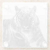 Schwarzweiß-Tiger Glasuntersetzer (Rückseite)