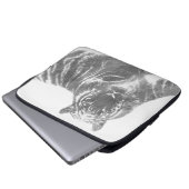 Schwarzweiß-Tiger Laptopschutzhülle (Vorne Knopf)