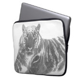 Schwarzweiß-Tiger Laptopschutzhülle (Vorderseite Links)