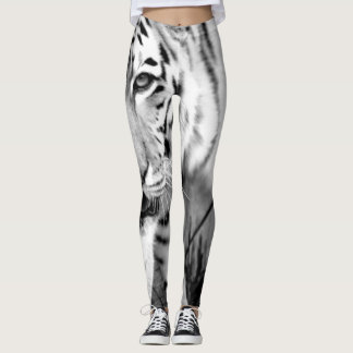 Schwarzweiss-Tiger-Leggings Leggings