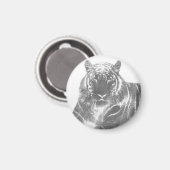 Schwarzweiß-Tiger Magnet (Vorderseite/Rückseite)
