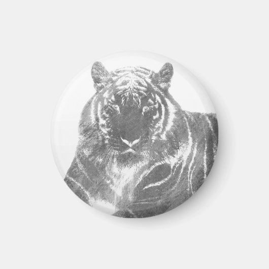 Schwarzweiß-Tiger Magnet (Vorne)