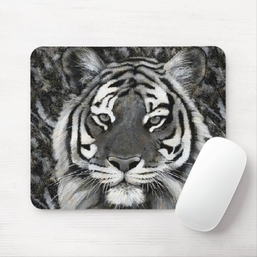 Schwarzweiss-Tiger Mousepad (Mit Mouse)