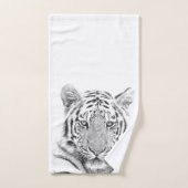 Schwarzweiss-Tiger-Porträt Badhandtuch Set (Handtuch)