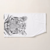 Schwarzweiss-Tiger-Porträt Badhandtuch Set (Handtuch)