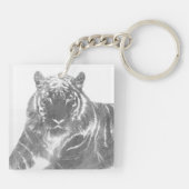 Schwarzweiß-Tiger Schlüsselanhänger (Rückseite)