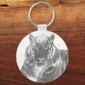 Schwarzweiß-Tiger Schlüsselanhänger (Vorderseite)