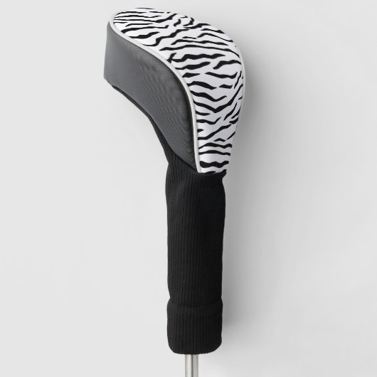 Schwarzweiss-Tiger-Streifen Golf Headcover (angewinkelt)