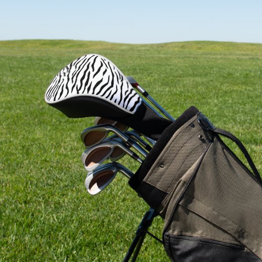 Schwarzweiss-Tiger-Streifen Golf Headcover (In SItu)