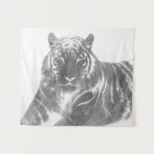 Schwarzweiß-Tiger Wandteppich (Vorderseite (Horizontal))