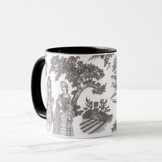 Schwarzweiss-Toile Druck-Kaffee-Tasse Tasse (Vorderseite Links)
