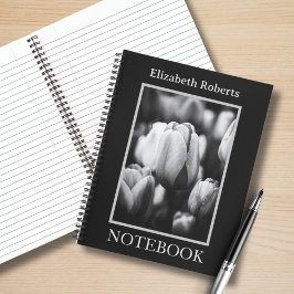 Schwarzweiß-Tulips-SpiralNotebook Notizblock