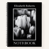 Schwarzweiß-Tulips-SpiralNotebook Notizblock (Vorderseite)