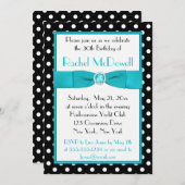 Schwarzweiss-Tupfen-30. Geburtstags-Einladung Einladung (Vorne/Hinten)