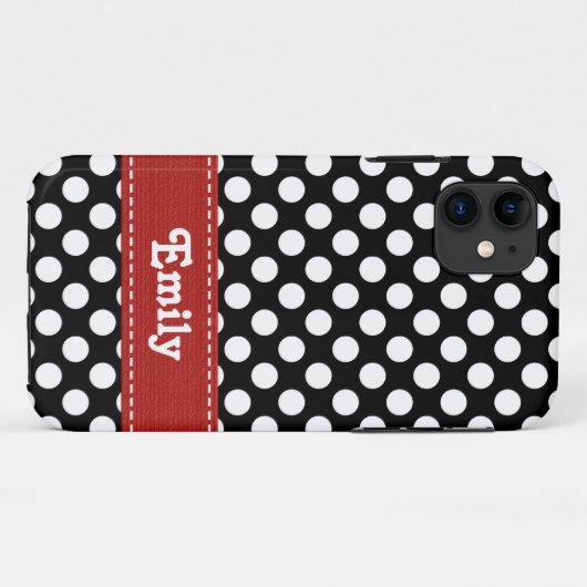 Schwarzweiss-Tupfen Case-Mate iPhone Hülle (Rückseite (Horizontal))