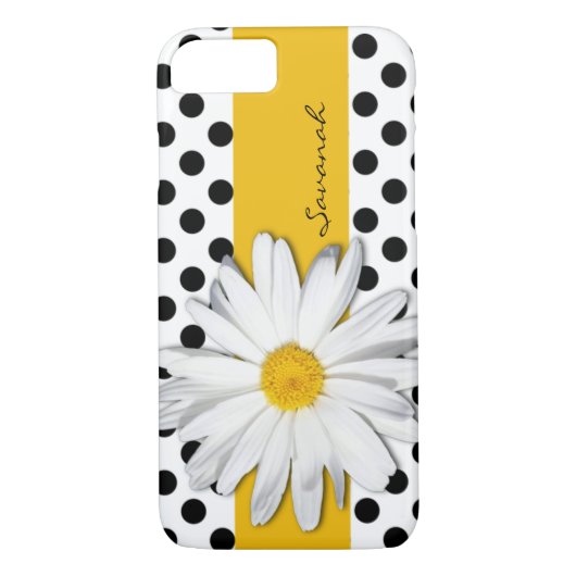 Schwarzweiss-Tupfen, Gänseblümchen iPhone 7 Fall Case-Mate iPhone Hülle (Rückseite)