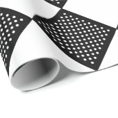 Schwarzweiss-Tupfen Geschenkpapier (Rolleneckpunkt)