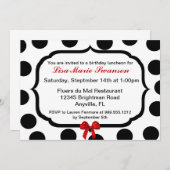 Schwarzweiss-Tupfen-Gewohnheits-Einladungen Einladung (Vorne/Hinten)