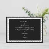 Schwarzweiss-Tupfen-Hochzeits-Einladung Einladung (Stehend Vorderseite)