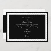 Schwarzweiss-Tupfen-Hochzeits-Einladung Einladung (Vorne/Hinten)