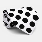 Schwarzweiss-Tupfen - Krawatte (Gerollt)