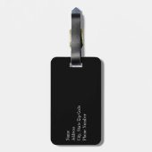 Schwarzweiss-Tupfen-Monogramm Gepäckanhänger (Rückseite vertikal)