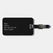 Schwarzweiss-Tupfen-Monogramm Gepäckanhänger (Rückseite horizontal)