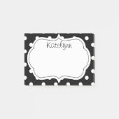 Schwarzweiss-Tupfen-Monogramm-Post-Itanmerkungen Post-it Klebezettel (Vorderseite)