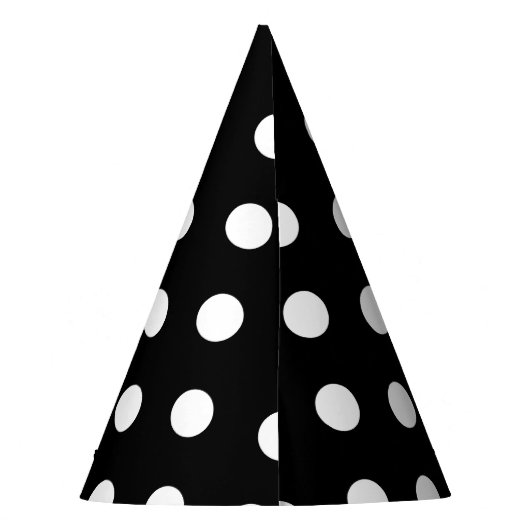 Schwarzweiss-Tupfen-Muster Partyhütchen (Rückseite)