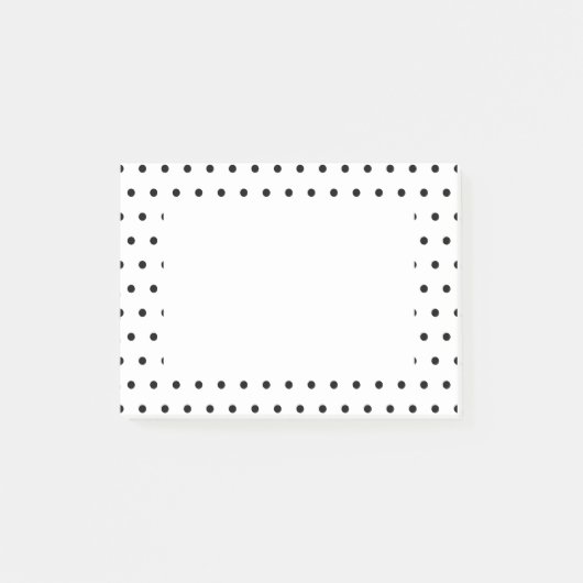 Schwarzweiss-Tupfen-Muster Post-it Klebezettel (Vorderseite)
