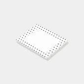 Schwarzweiss-Tupfen-Muster Post-it Klebezettel (angewinkelt)