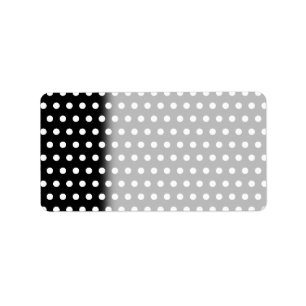 Schwarzweiss-Tupfen-Muster. Spotty. Adressaufkleber
