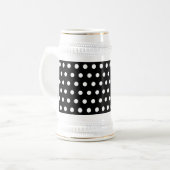Schwarzweiss-Tupfen-Muster. Spotty. Bierglas (Vorderseite Links)