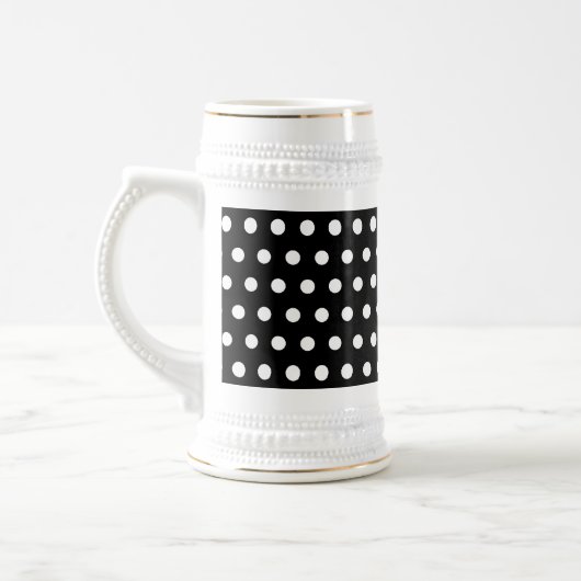 Schwarzweiss-Tupfen-Muster. Spotty. Bierglas (Links)