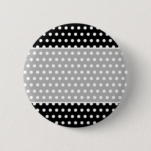 Schwarzweiss-Tupfen-Muster. Spotty. Button (Vorderseite)