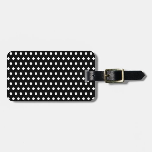 Schwarzweiss-Tupfen-Muster. Spotty. Gepäckanhänger (Vorderseite horizontal)