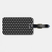 Schwarzweiss-Tupfen-Muster. Spotty. Gepäckanhänger (Rückseite horizontal)