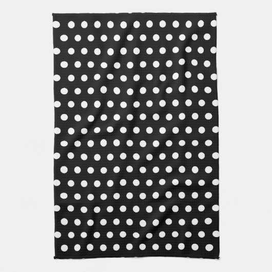 Schwarzweiss-Tupfen-Muster. Spotty. Geschirrtuch (Vertikal)