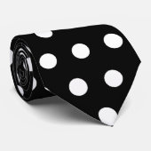 Schwarzweiss-Tupfen-Muster. Spotty. Krawatte (Gerollt)
