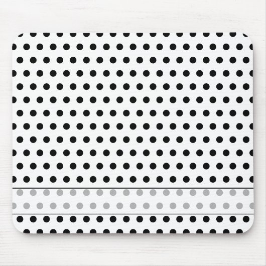 Schwarzweiss-Tupfen-Muster. Spotty. Mousepad (Vorne)