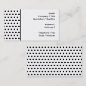 Schwarzweiss-Tupfen-Muster. Spotty. Visitenkarte (Vorne/Hinten)